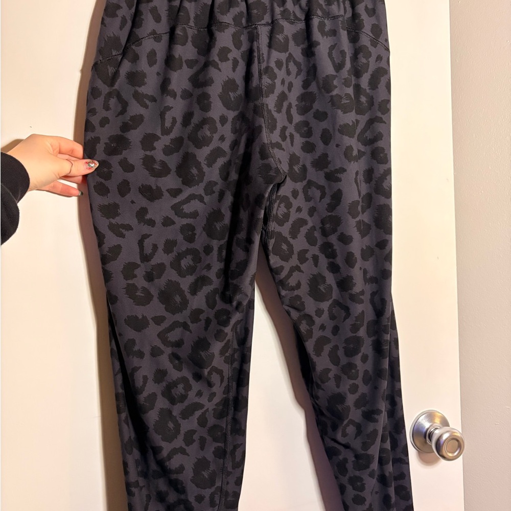 Black Leopard Print Joggers
